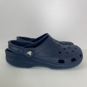 CROCS Unisex Navy Blue Classic Clog Sandals Size Mens 5 Womens 7 Slip on Shoes